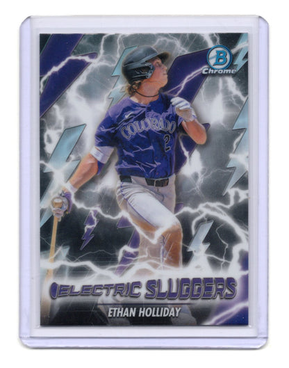 2026 Bowman Chrome Electric Sluggers Ethan Holliday #ES-13 Colorado Rockies