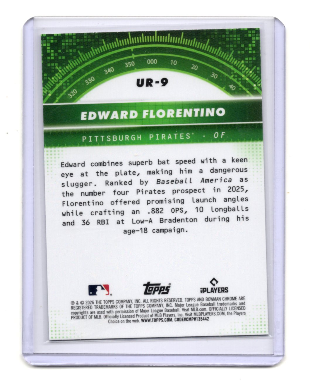 2026 Bowman Edward Florentino Card Under the Radar Pittsburgh Pirates #UR-9