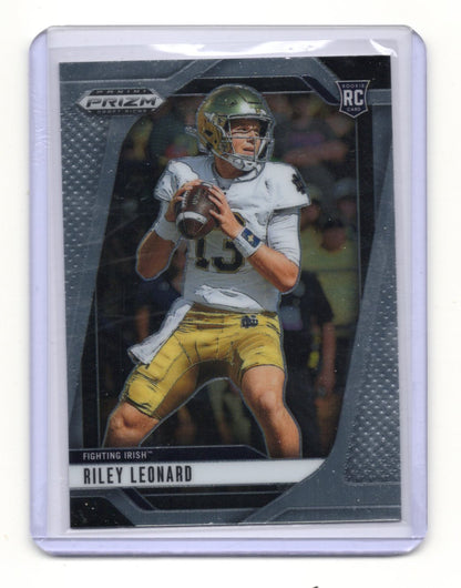 2025 Panini Prizm Draft Picks Riley Leonard Card Notre Dame Fighting Irish #76