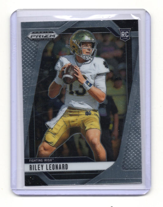 2025 Panini Prizm Draft Picks Riley Leonard Card Notre Dame Fighting Irish #76