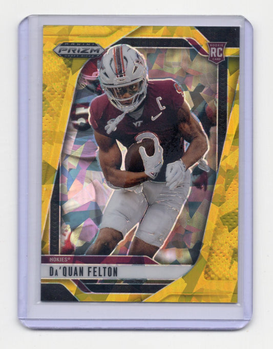 2025 Panini Prizm Draft Picks Da'Quan Felton Card Prizms Gold Ice  Hokies #146