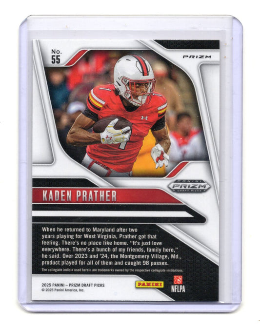 2025 Panini Prizm Draft Picks Kaden Prather Card Prizms Gold Ice Terrapins #55
