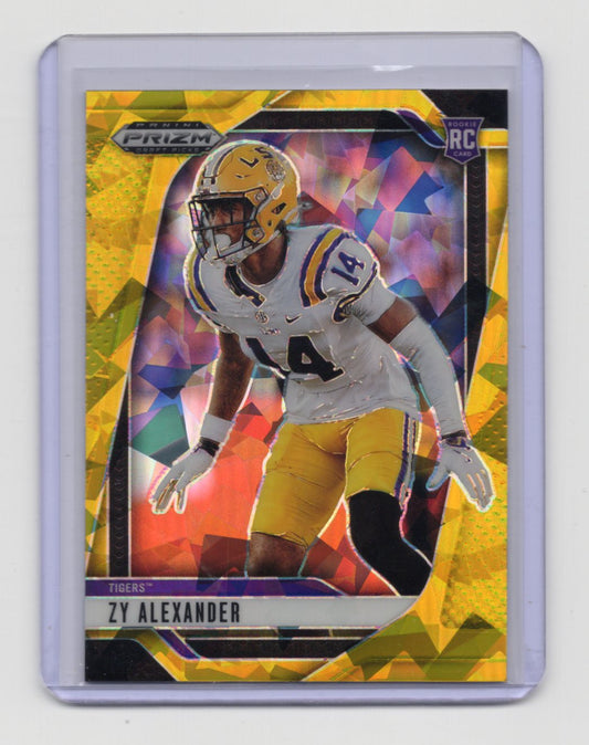 2025 Panini Prizm Draft Picks Zy Alexander Card Prizms Gold Ice LSU  #51