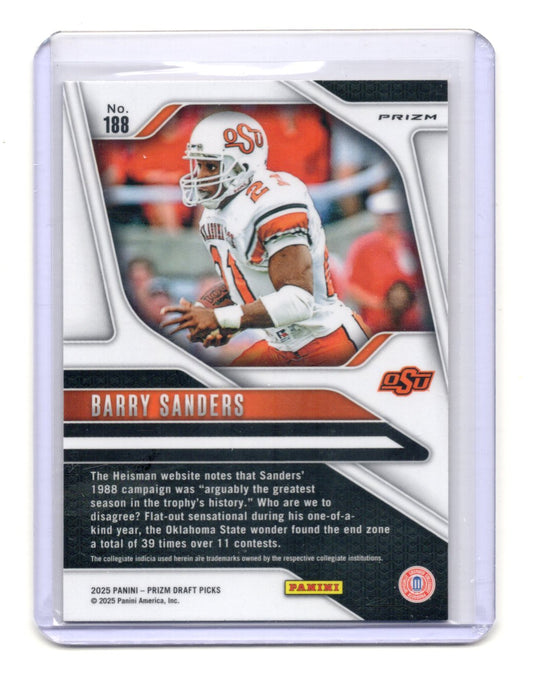 2023 Panini Prizm Draft Picks Barry Sanders Card Prizms Gold Ice  Cowboys #7