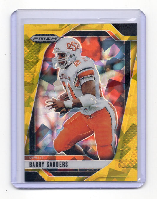 2023 Panini Prizm Draft Picks Barry Sanders Card Prizms Gold Ice  Cowboys #7