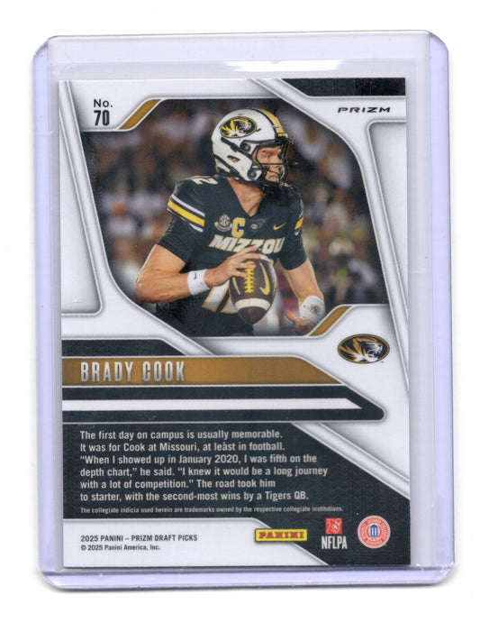 2025 Panini Prizm Draft Picks Brady Cook Card Prizms Gold Ice Tigers #70