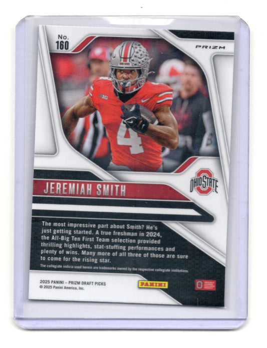 2025 Panini Prizm Draft Picks Jeremiah Smith Card Ohio State Buckeyes #160