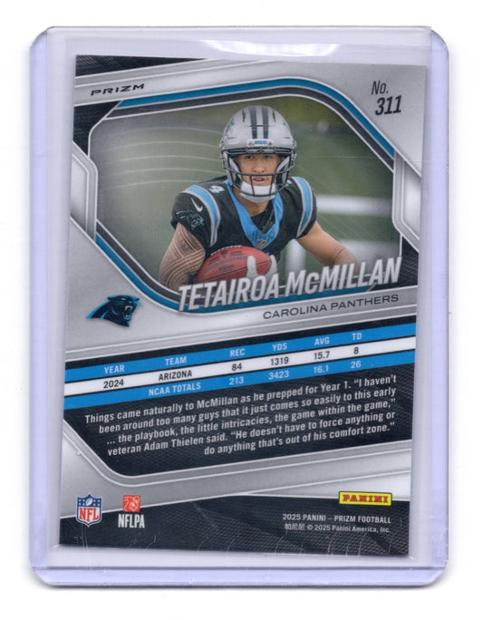 2025 Panini Prizm Tetairoa McMillan Card Lazer Carolina Panthers #311