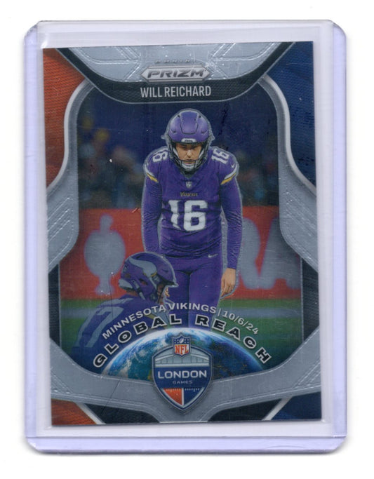 2025 Panini Prizm Will Reichard Global Reach #4 Minnesota Vikings RC