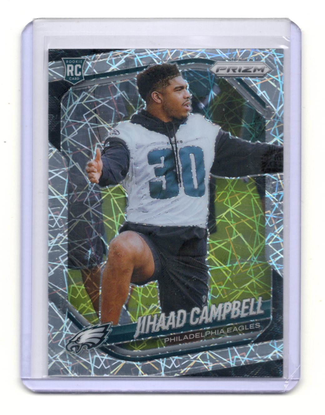 2025 Panini Prizm Jihaad Campbell Card Lazer Philadelphia Eagles #334