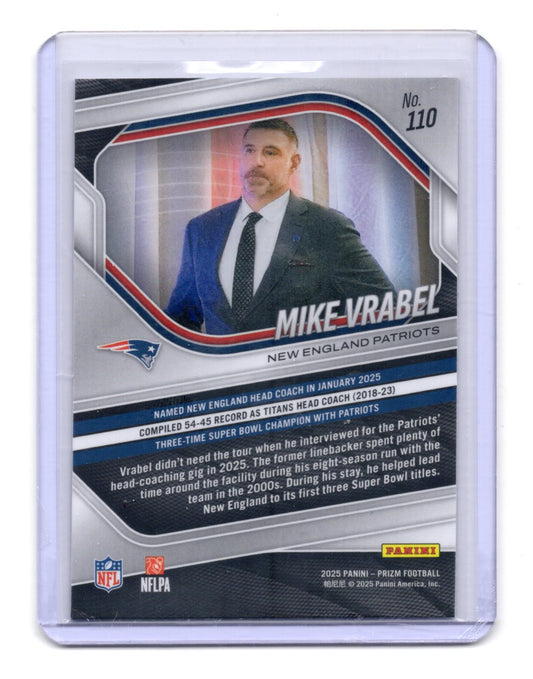 2025 Panini Prizm Mike Vrabel Card New England Patriots #110