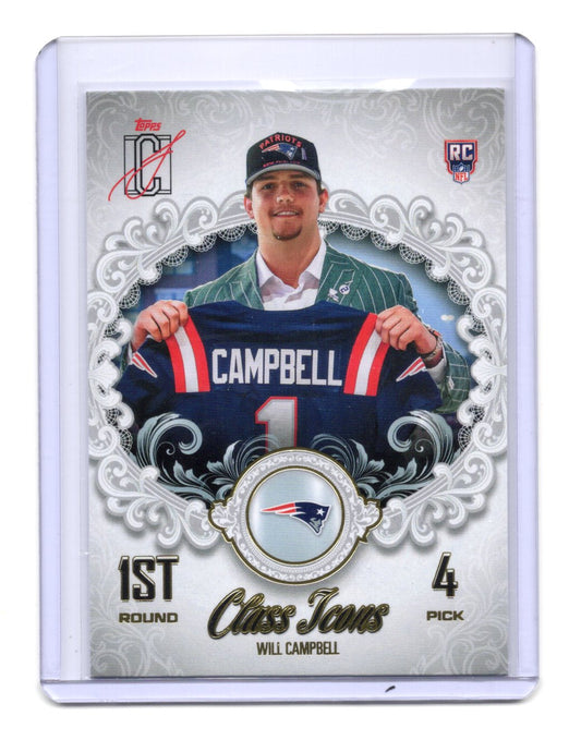 2025 Topps Signature Class Will Campbell Card Class Icons Patriots #CI-17