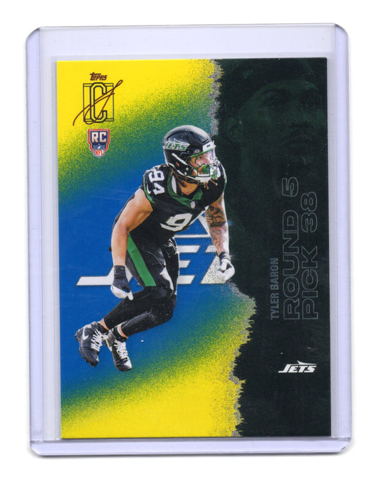 2025 Topps Signature Class Tyler Baron Card Blue & Yellow RC New York Jets #176