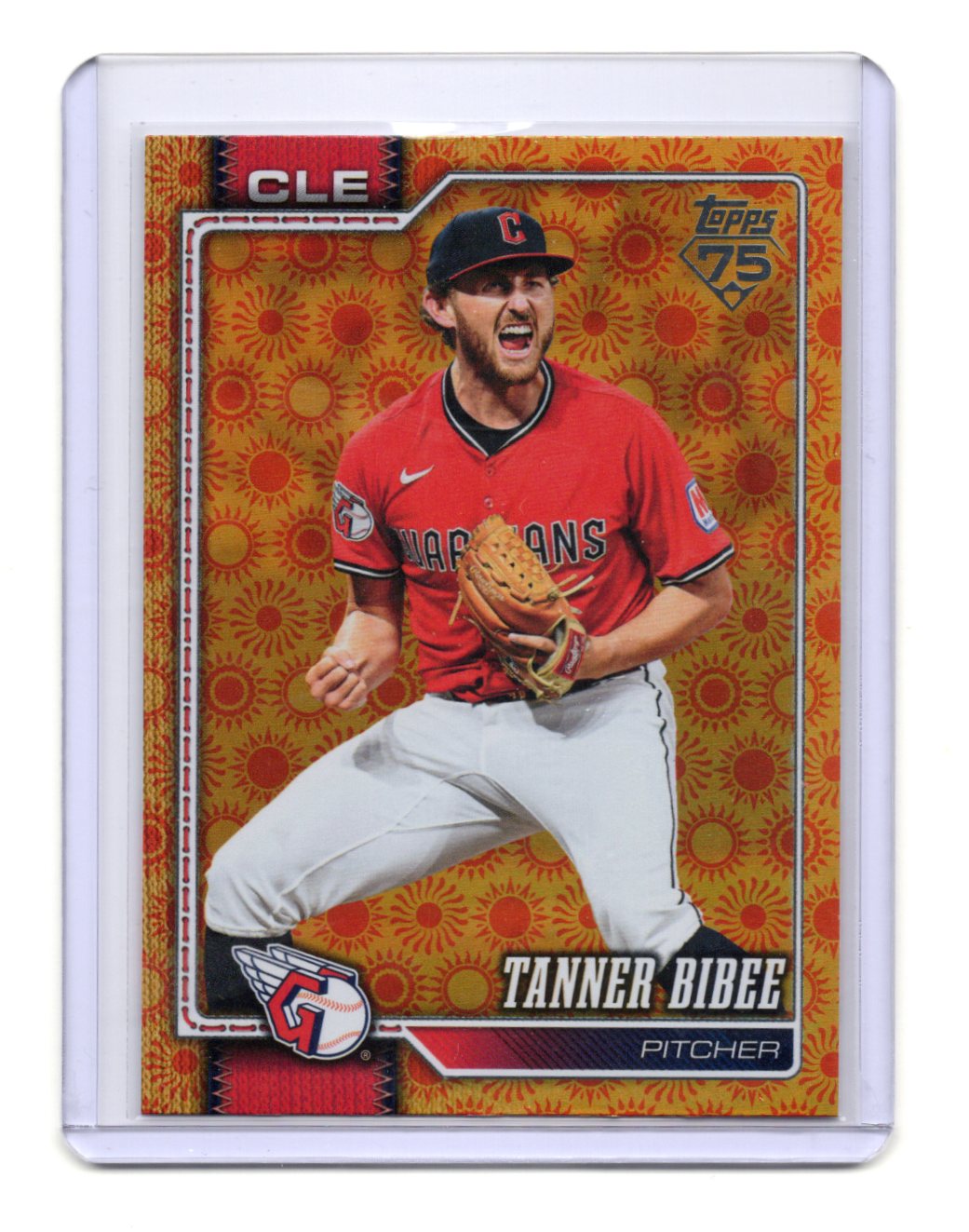 2026 Topps Series 2 Tanner Bibee #618 Orange Sun Parallel Guardians
