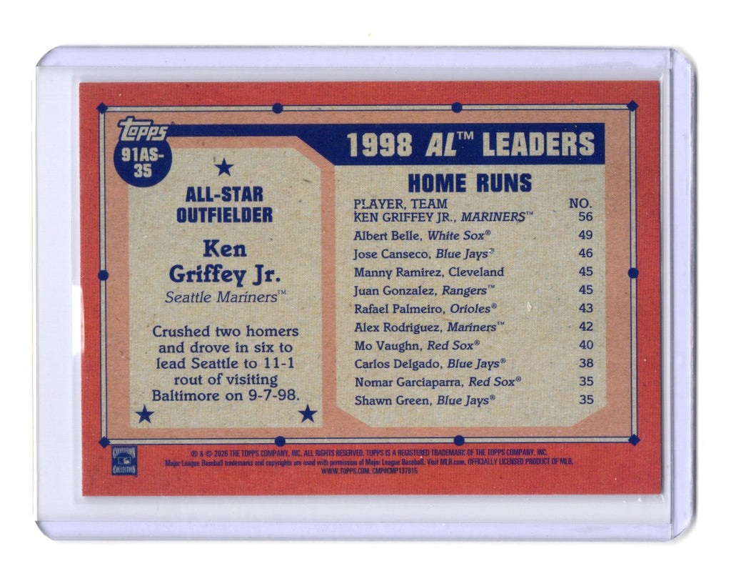 2026 Topps Series 2 Ken Griffey Jr #91AS-35 1991 All-Star Mariners