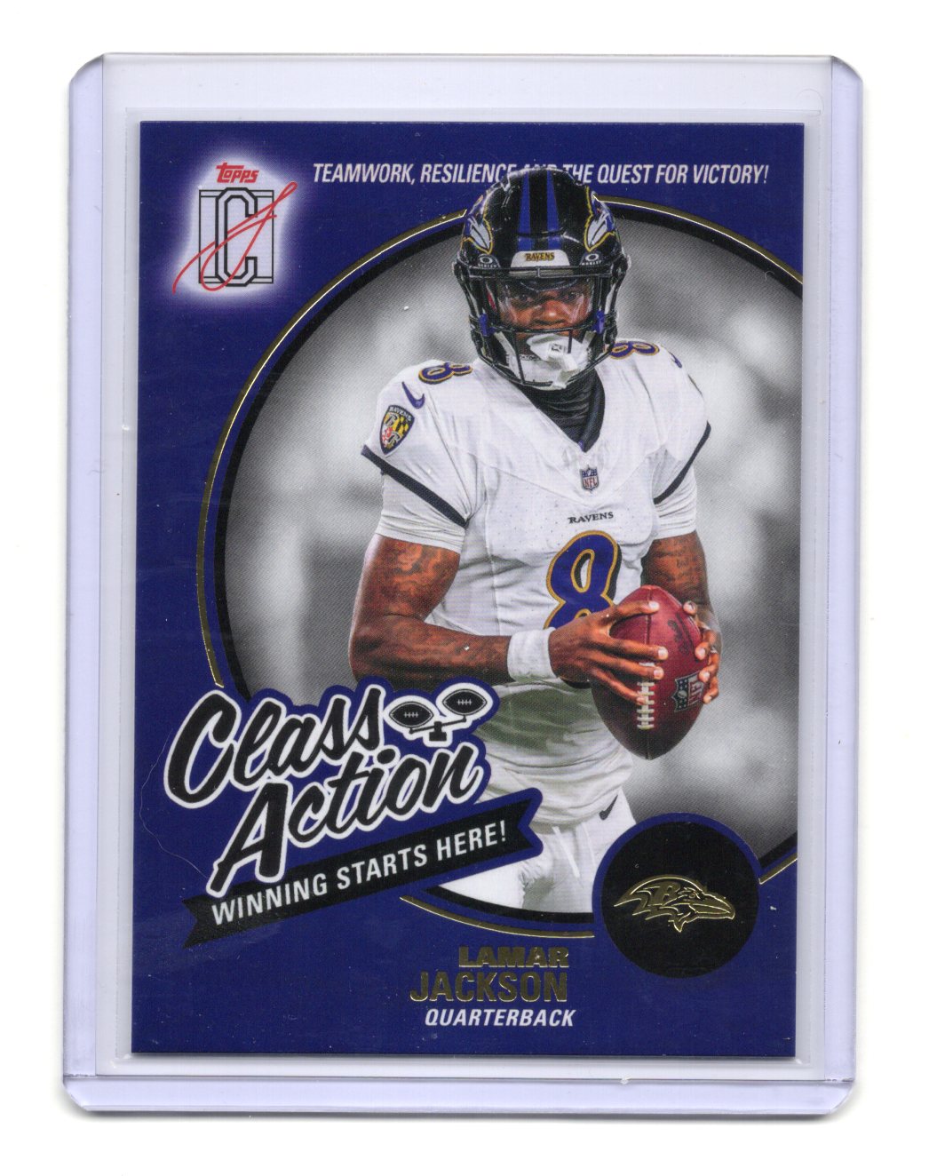 2025 Topps Signature Class Lamar Jackson Card Class Action Purple Ravens