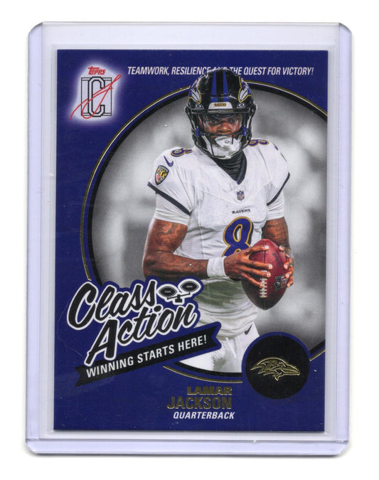 2025 Topps Signature Class Lamar Jackson Card Class Action Purple Ravens