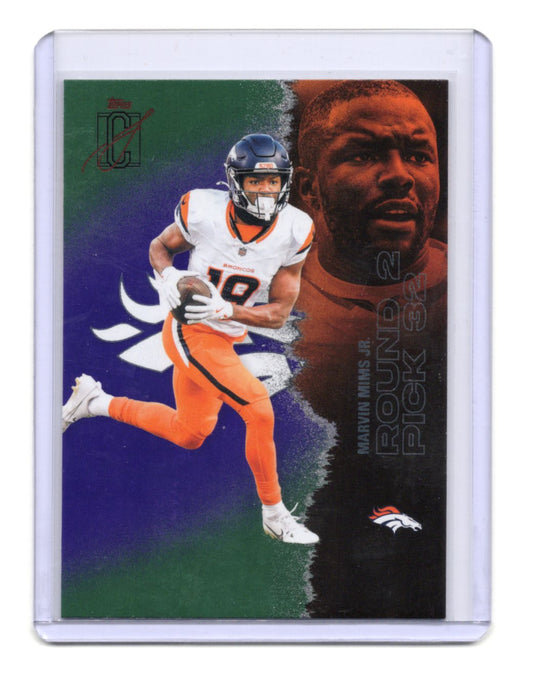 2025 Topps Signature Class Marvin Mims Jr. Card Green & Purple Broncos #73