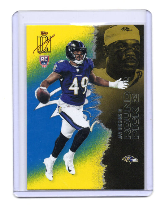 2025 Topps Signature Class Jay Higgins Card Blue & Yellow RC Ravens #191