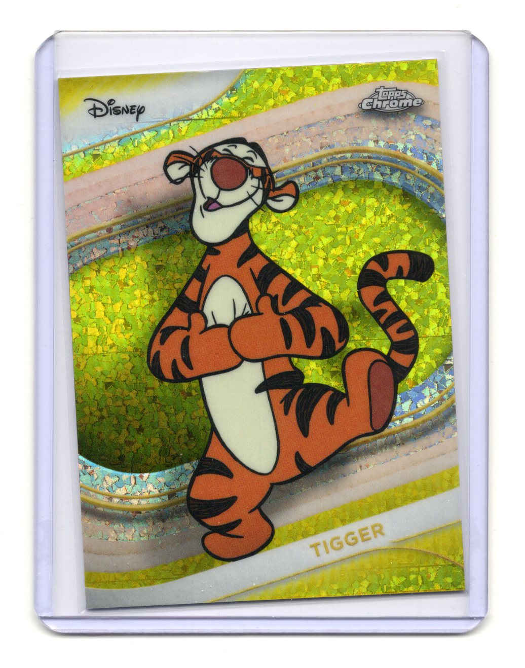 2025 Topps Chrome Disney Tigger Card Yellow Mini-Diamonds #142