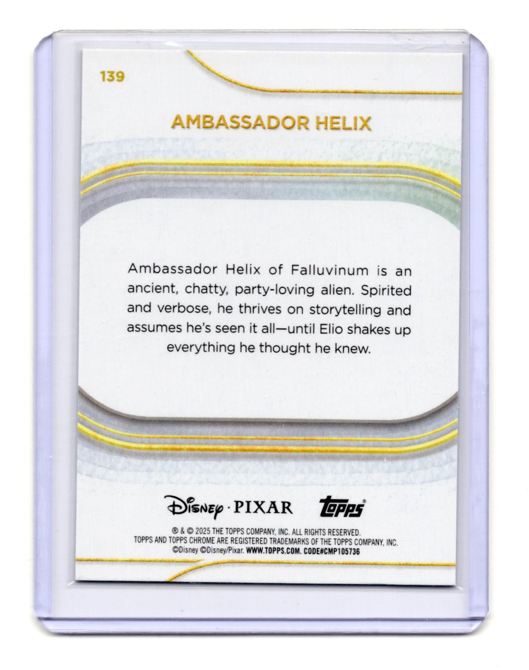 2025 Topps Chrome Disney Ambassador Helix Card Yellow Mini-Diamonds #139