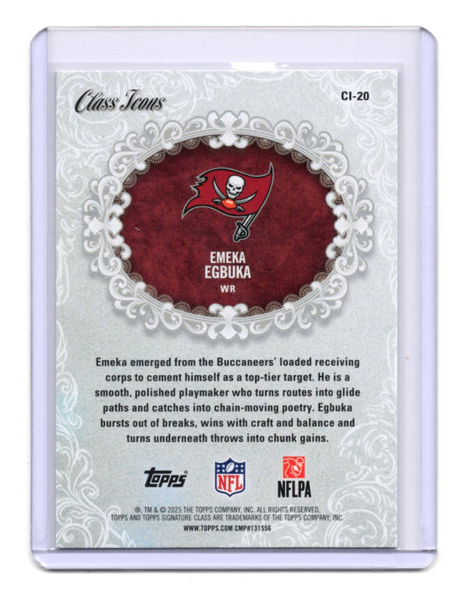 2025 Topps Signature Class Emeka Egbuka Card Class Icons  Buccaneers #CI-20
