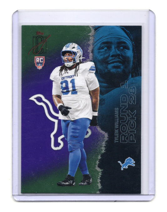 2025 Topps Signature Class Tyleik Williams Card Green & Purple RC  Lions #157