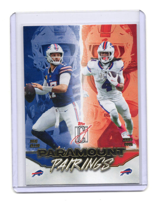 2025 Topps Signature Class James Cook / Josh Allen Card Paramount Pairings