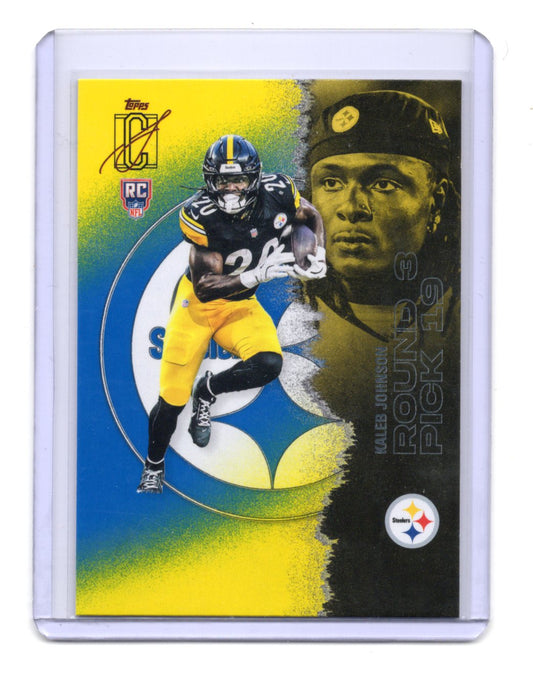 2025 Topps Signature Class Kaleb Johnson Card Blue & Yellow RC  Steelers #114