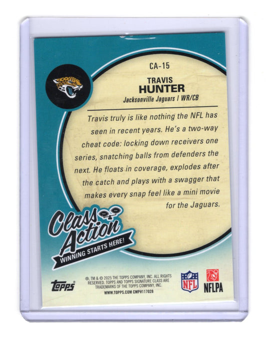 2025 Topps Signature Class Travis Hunter Card Class Action Jaguars #CA-15