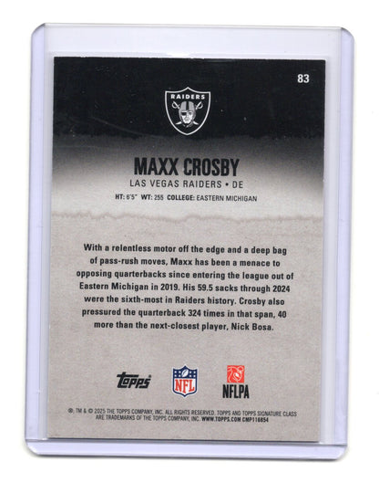 2025 Topps Signature Class Maxx Crosby Card Chrome Red Lava SN Raiders #/25
