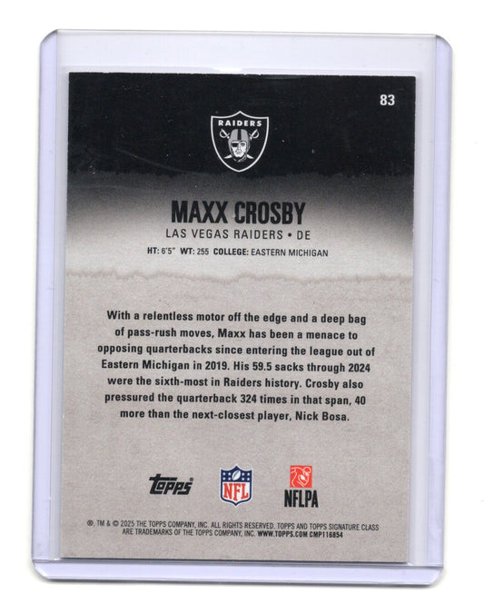 2025 Topps Signature Class Maxx Crosby Card Chrome Red Lava SN Raiders #/25