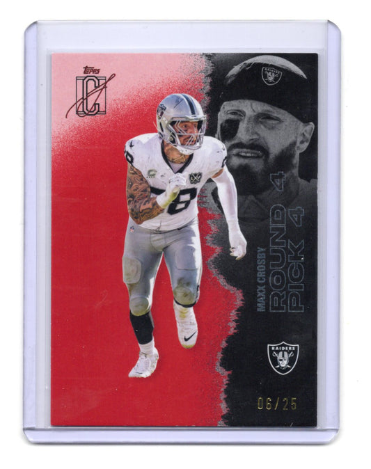 2025 Topps Signature Class Maxx Crosby Card Chrome Red Lava SN Raiders #/25