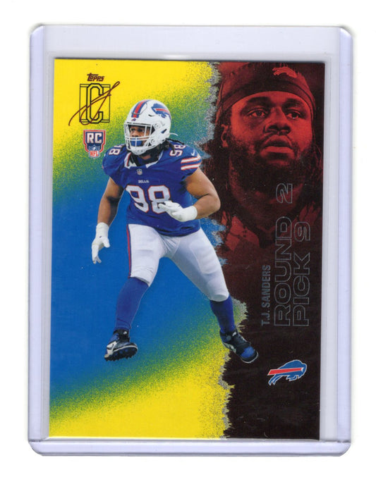2025 Topps Signature Class T.J. Sanders Card Blue & Yellow RC  Bills #218
