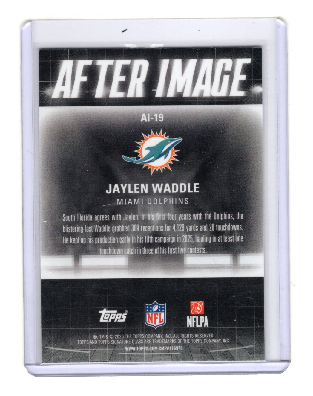 2025 Topps Signature Class Jaylen Waddle Card After Image Miami  #AI-19