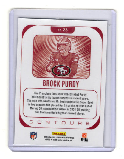 2025 Panini Phoenix Brock Purdy Card Contours San Francisco 49ers #28