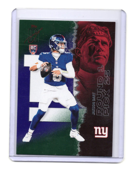 2025 Topps Signature Class Jaxson Dart Card Green & Purple RC  Giants #106