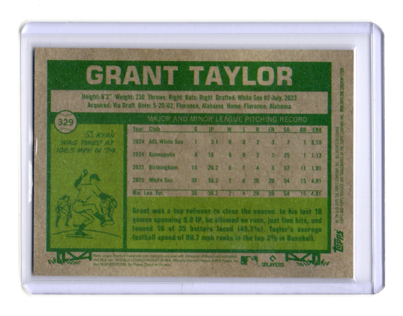 2026 Topps Heritage Grant Taylor Card Chrome RC Chicago Glossy Finish