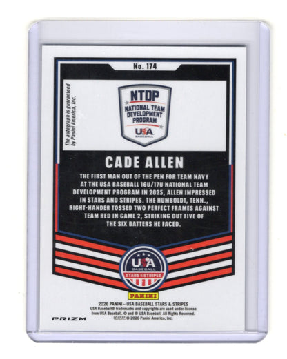 2026 Panini Stars & Stripes Prizm #174 Cade Allen Auto
