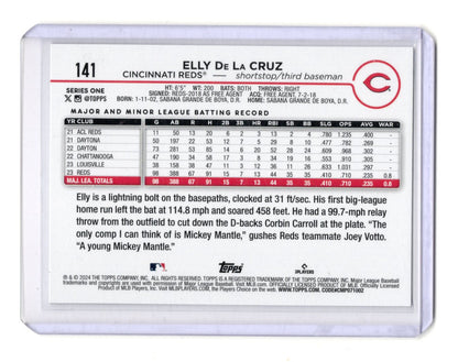 2024 Topps Elly De La Cruz Card RC Reds #141