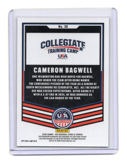 2026 Panini Stars & Stripes Prizm USA Baseball Cameron Bagwell Green USA #20