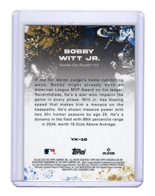 2025 Stadium Club Bobby Witt Jr. Card Yours for the Taking Royals #YK-16