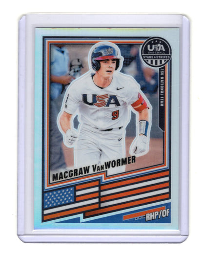 2026 Panini Stars & Stripes Prizm USA Baseball Macgraw VanWormer Card USA #129