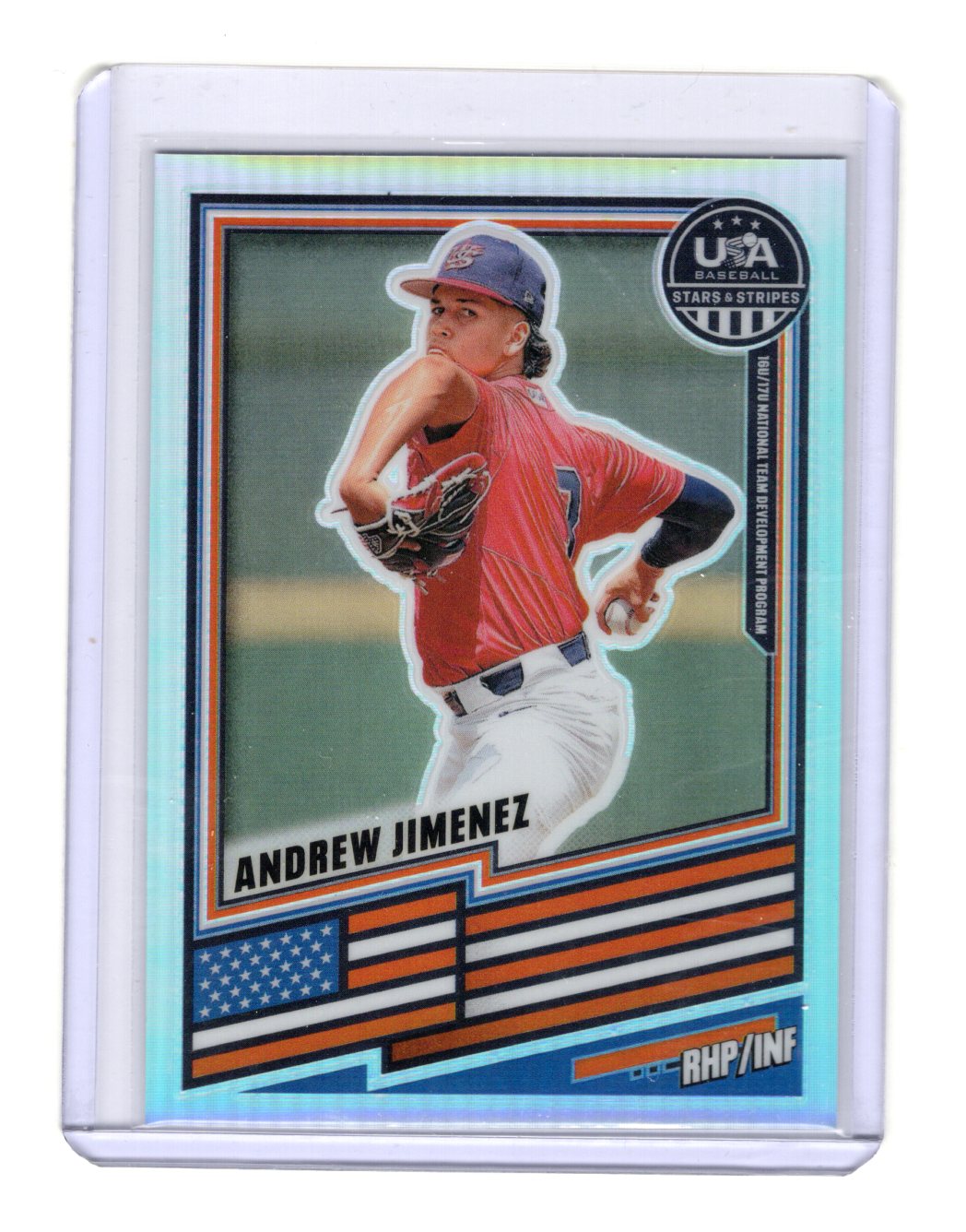 2026 Panini Stars & Stripes Prizm USA Baseball Andrew Jimenez Card USA #146