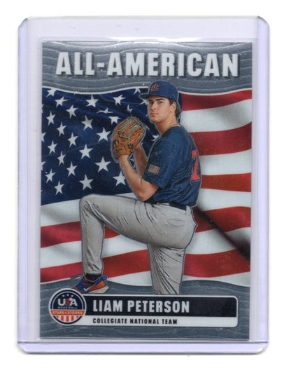 2026 Panini Stars & Stripes Prizm USA Baseball Liam Peterson All-American #21