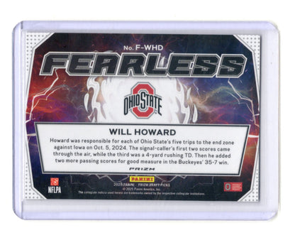 2025 Panini Prizm Draft Picks Will Howard Card Fearless Gold Ice Buckeyes