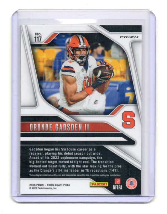 2025 Panini Prizm Draft Picks Oronde Gadsden II Card Prizms Gold Ice  Orange