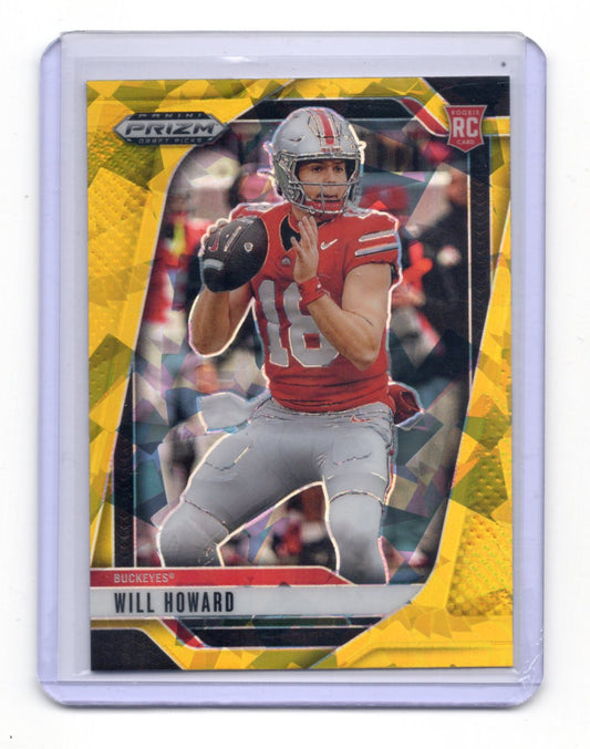 2025 Panini Prizm Draft Picks Will Howard Card Prizms Gold Ice Buckeyes #83