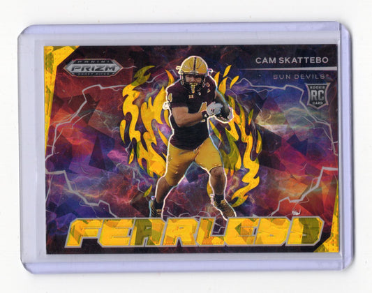2025 Panini Prizm Draft Picks Cam Skattebo Card Fearless Gold Ice Sun Devils
