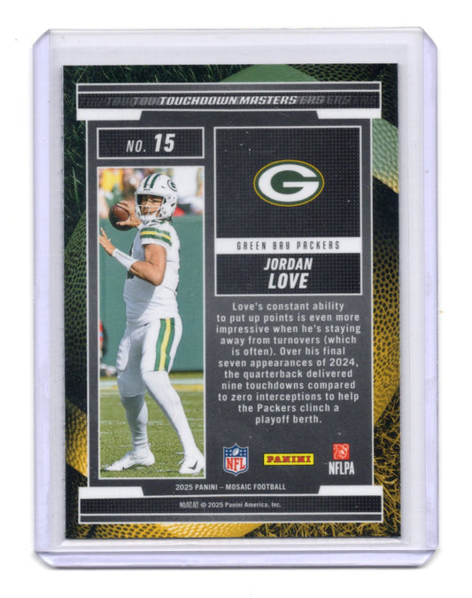 2025 Panini Mosaic Jordan Love Card Touchdown Masters Green Bay Packers #15